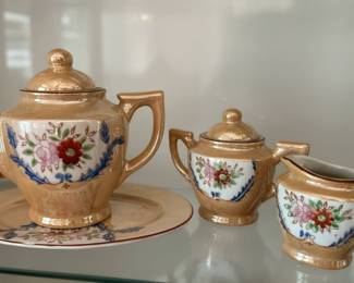Vintage Lusterware Hand Painted Tea Set