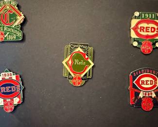 Cincinnati Reds Baseball Pins Collection (1869, 1907, 1911, 1939)