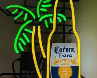 Corona Extra Bottle Palm Tree Neon Sign