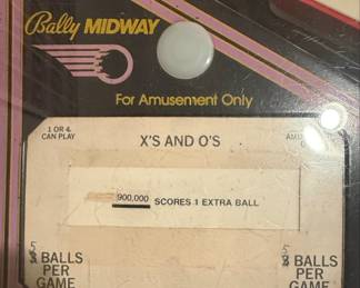Bally Midway X's and O's Pinball Machine