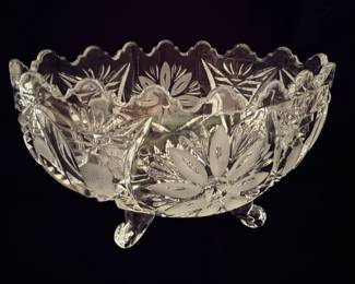 Cut Glass Footed Bowl