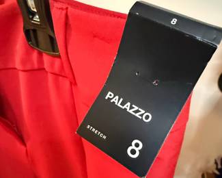 Palazzo Stretch Palazzo Pants Red Size 8