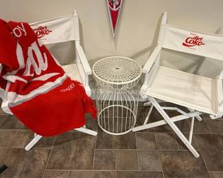 Coca-Cola Directors Chairs Set with Knit Blanket