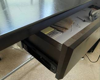 Modern Metal and Wood Executive Desk