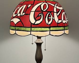 Coca-Cola Tiffany Style Plastic Table Lamp