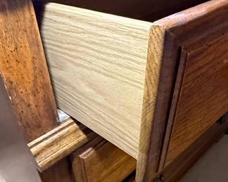 Oak Finish 7-Drawer Dresser and Desk