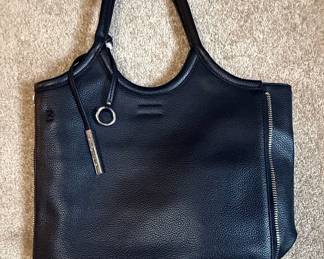 Calvin Klein Black Pebbled Leather Tote Bag