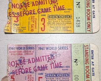 1961 World Series Cincinnati Reds Game 3 & 5 Tickets