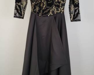 Adrianna Papell Beaded Black Gown