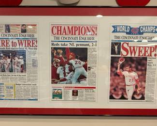 Cincinnati Reds 1990 World Series Framed Newspaper Set