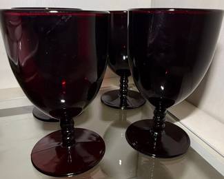 Anchor Hocking Monarch Royal Ruby Goblets