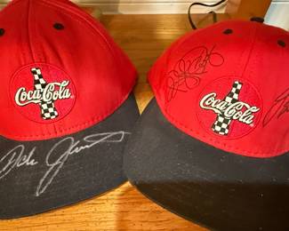 Dale Jarrett, Richard Petty and Jeff Gordon Signed Coca-Cola NASCAR Caps