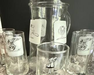 Johnny Hart BC Comics Glassware Set