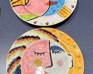 Ganz Bella Casa "Face" Decorative Plates and Salt & Pepper Shakers