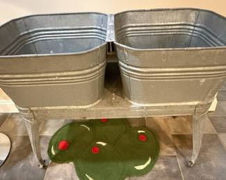 Reeves Galvanized Double Wash Tub Stand