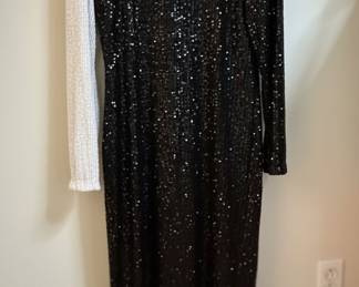 Anne Klein Colorblock Sequin Midi Dress