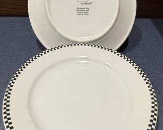 Crown Rego by Oneida Black Checkerboard Plates