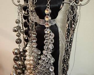 Rhinestone Statement Necklace and Glass Bead Collection