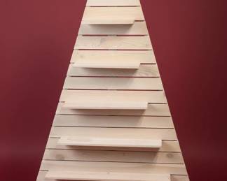 Rustic Wood Tiered Christmas Tree Display Shelf