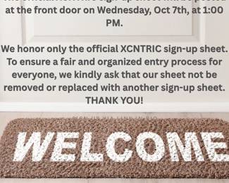 XCNTRIC Sign-Up Sheet Information
