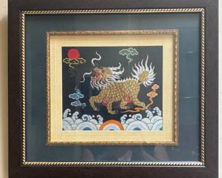 Qing Dynasty Chinese embroidered military rank badge #1