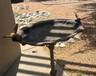 Wrought iron bird bath