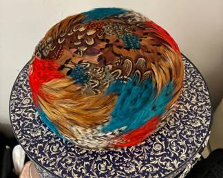 1940s pheasant peacock hat