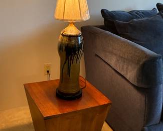 Ceramic base lamp, Pottery Barn storage cube