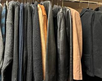 Leather, suede, wool, cashmere jackets, pullovers