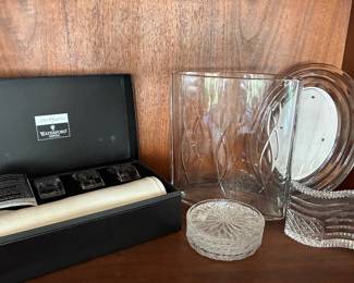 Waterford napping rings, vase, coasters, paper weight