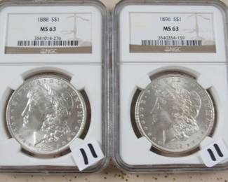 NGC Graded Morgan Silver Dollars
