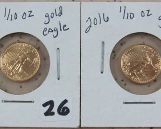2016 - 1/10 oz. Gold $5.00 Coins