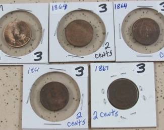 1800's 2 Cent Coins