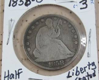 1858-O Liberty Seated Half Dollar