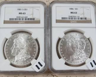 NGC Graded Morgan Silver Dollars