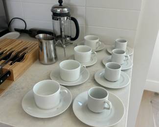 Alpico white dishware from France