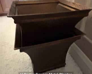 H Potter Square Metal Planter