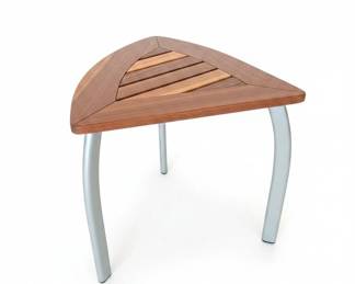 Teak Corner Shower Bench with Metal Legs