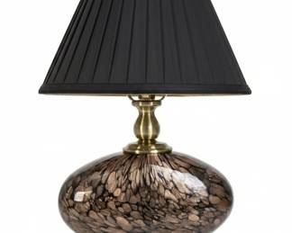 Vintage Tortoise Shell Glass Table Lamp