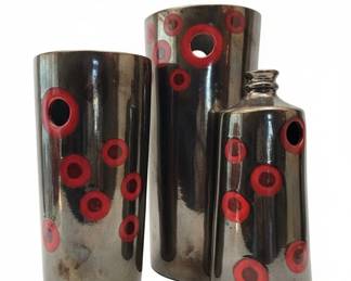 MidCentury Modern Italian Ceramic Vase Set Bitossi Style