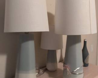 Varina Pale Blue Ceramic Table Lamps Set of