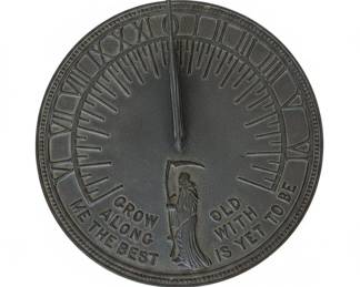 Grim Reaper Grow Old With Me Cast Iron Sundial