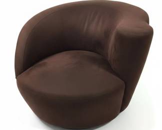 Vladimir Kagan Style Nautilus Swivel Armchair