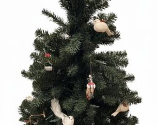Artificial Christmas Tree with Bird Ornaments