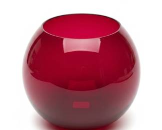 Ruby Red Glass Tilt Bowl