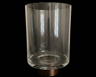 Glass Hurricane Candle Holder with Metal Base