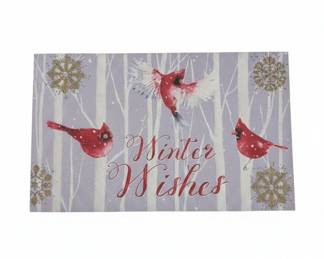 Winter Wishes Cardinal Doormat