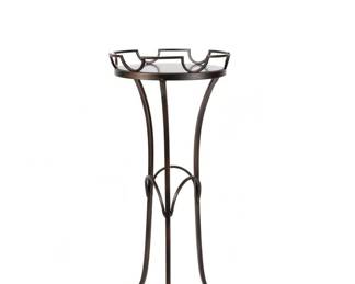Wrought Iron Pedestal Plant Stand with Granite Top