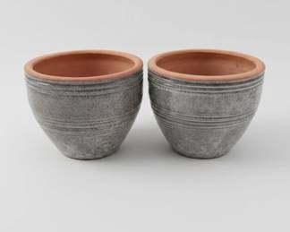 Terracotta Planters with Textured Band