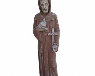 Saint Francis with Bird Garden Statue